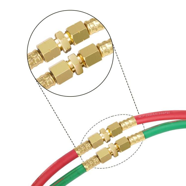 Hromee Welding Hose Coupler Adapter Set 9/16"-18 LH&RH for Oxygen Acetylene Twin Hose - Image 2