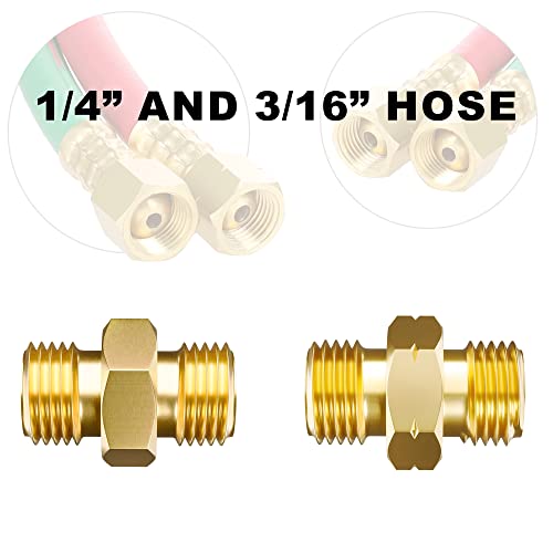 Hromee Welding Hose Coupler Adapter Set 9/16"-18 LH&RH for Oxygen Acetylene Twin Hose - Image 4