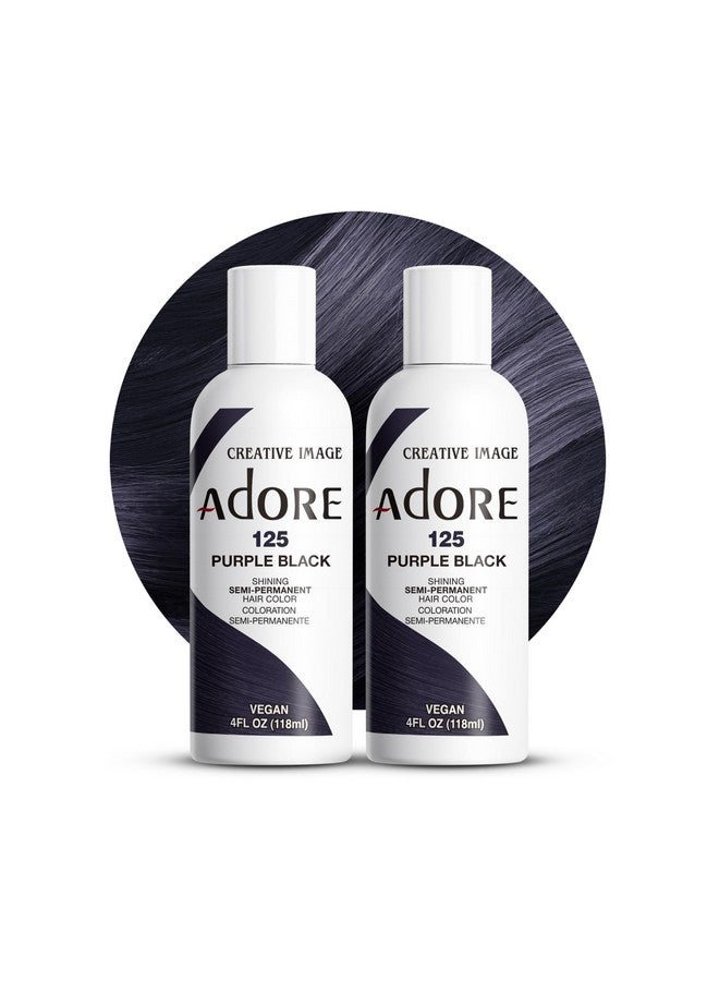 Adore Semi Permanent Hair Color Vegan And Crueltyfree Hair Dye 4 Fl Oz 125 Purple Black (Pack Of 2) - Image 2