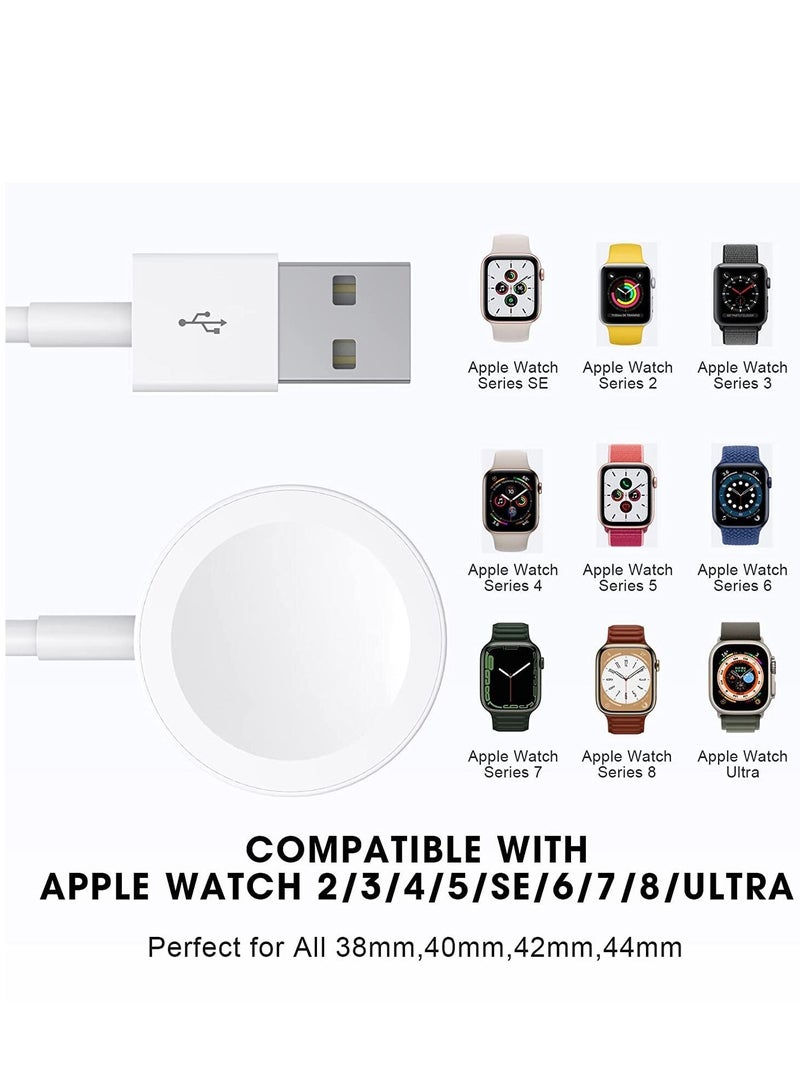 𝟐𝟎𝟐𝟐 𝐔𝐩𝐠𝐫𝐚𝐝𝐞𝐝 for Apple Watch Charger Magnetic Fast Charging Cable [Portable] Magnetic Wireless Charging Compatible with Apple Watch Series Ultra/8/7/6/SE/SE2/5/4/3/2/1-[3.3ft/1M] White - Image 2