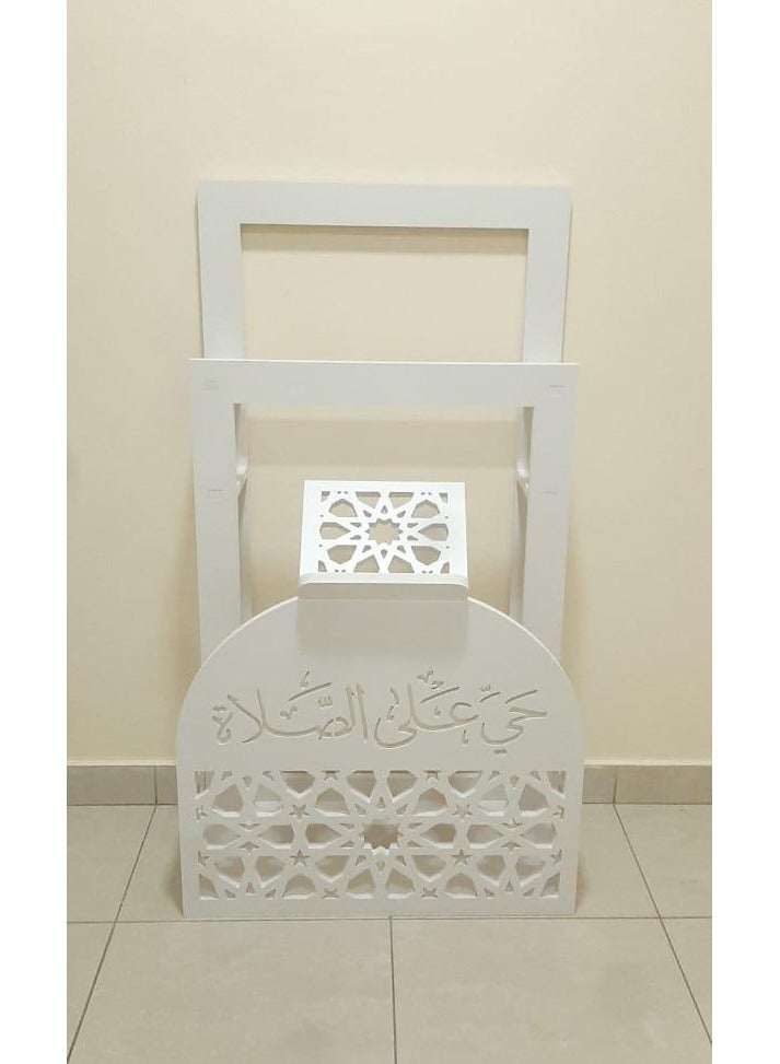 Prayer Mat (Rug) and Quran Holder Prayer Corner Elegant White Organizer for Prayer Corner at Home or Office  Living Room, Bedroom or Office  - Image 3