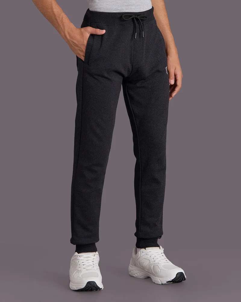 REDTAG Senior Boys Charcoal Plain Active Pants