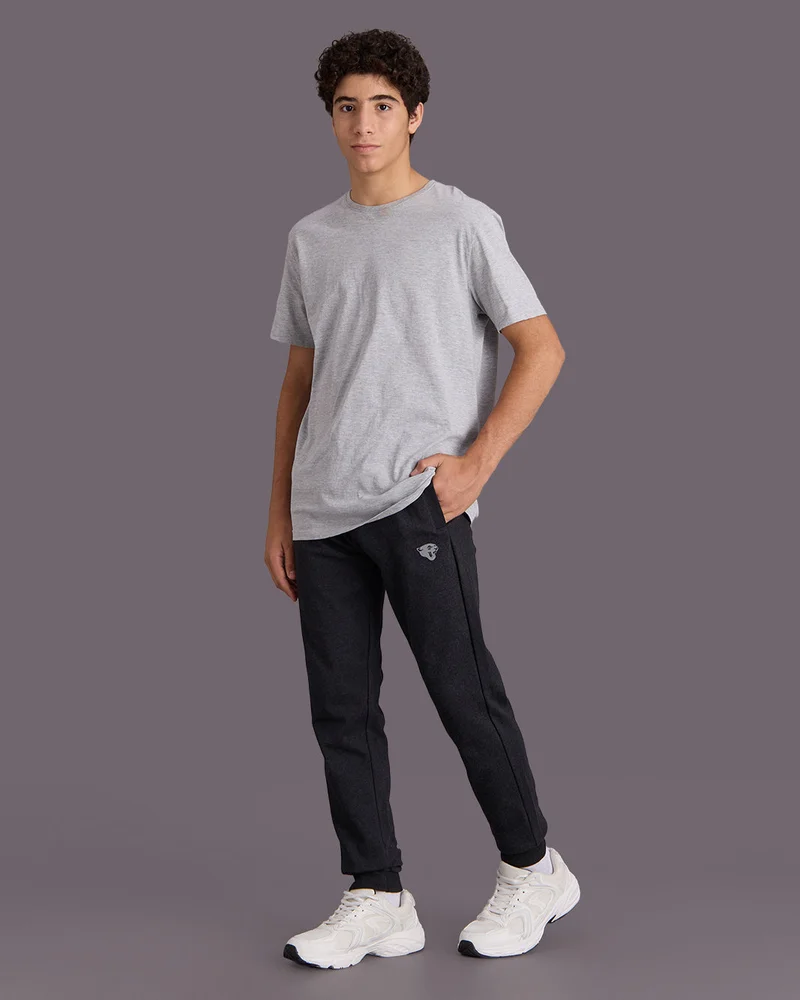 REDTAG Senior Boys Charcoal Plain Active Pants