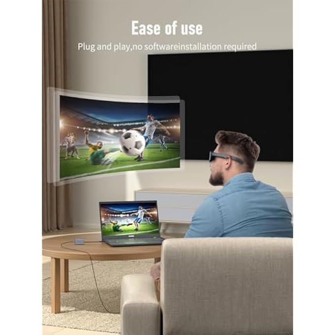 Lemorele HDMI TO USB TYPE C ADAPTER 4K@60HZ W/CABLE DESIGN, PLUG AND PLAY, FOR RAYNEO, XREAL AIR, ROKID AIR, THUNDERBIRD AR, GRAWOOA, SONNY, SWITCH, STEAM DECK, XBOX, PS5, PS4, GOOGLE TV - Image 3