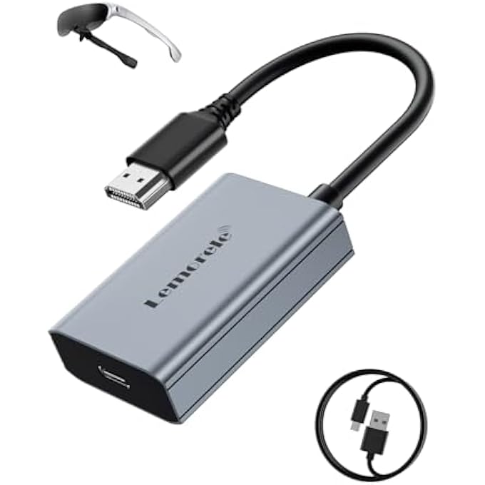 Lemorele HDMI TO USB TYPE C ADAPTER 4K@60HZ W/CABLE DESIGN, PLUG AND PLAY, FOR RAYNEO, XREAL AIR, ROKID AIR, THUNDERBIRD AR, GRAWOOA, SONNY, SWITCH, STEAM DECK, XBOX, PS5, PS4, GOOGLE TV - Image 1