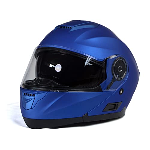 Milwaukee Helmets MPH9818DOT Breeze Blue Advanced Motorcycle Modular Helmet Biker w/ Drop Down Visor - X-Small - Image 2