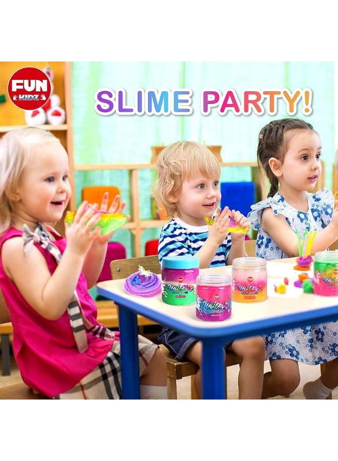 FUN KIDZ 35.16 FL OZ Cloud Unicorn Slime for Girls 6-8, FunKidz 1040 ML Rainbow Premade Slime Toy Pack Birthday Party Gifts for Kids - Image 3