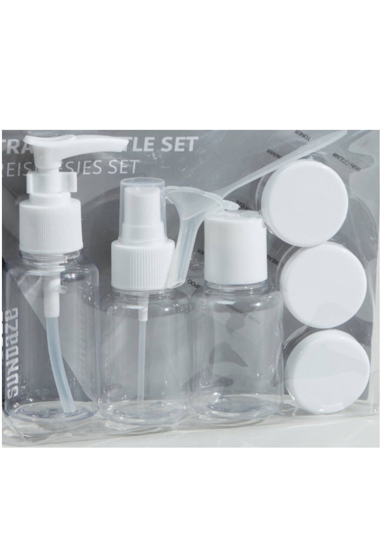 LOWHAT 6-Piece Mini Portable Empty Travel Cosmetics Bottles White Clear - Image 1