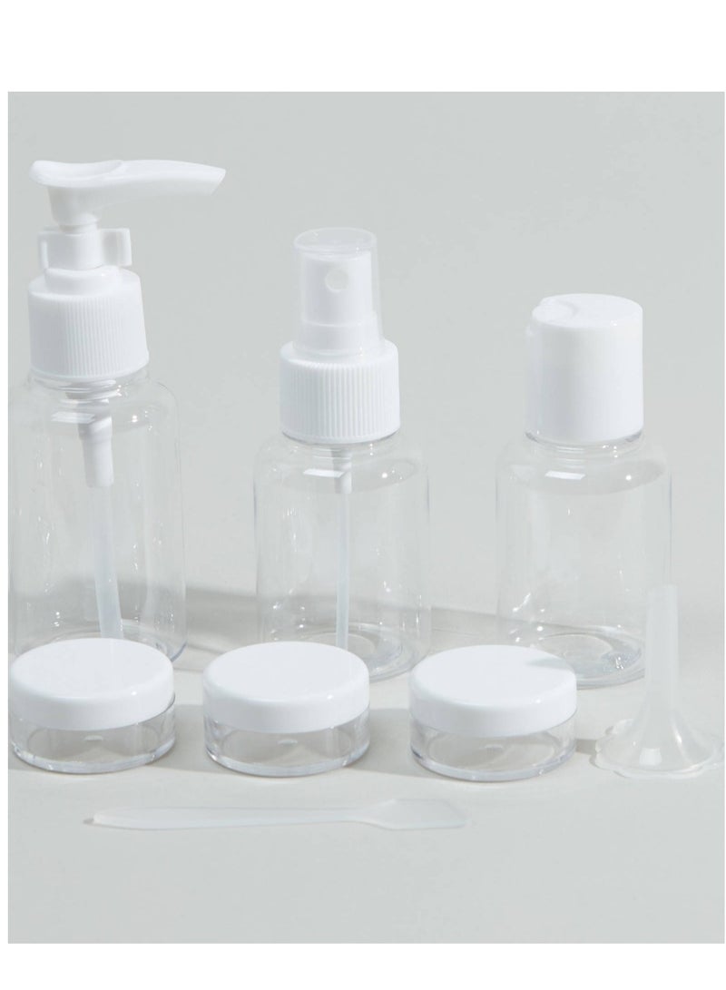 LOWHAT 6-Piece Mini Portable Empty Travel Cosmetics Bottles White Clear - Image 3