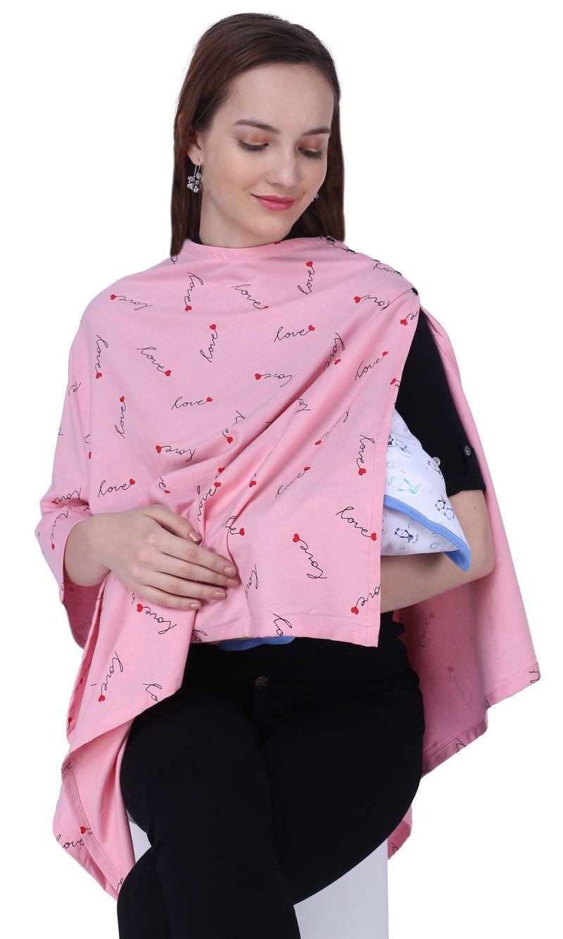 Warhammer Multi Use Breastfeeding Cover for Mother and Nursing Cover for Breastfeeding Mother (Lovely Pink) - Image 1