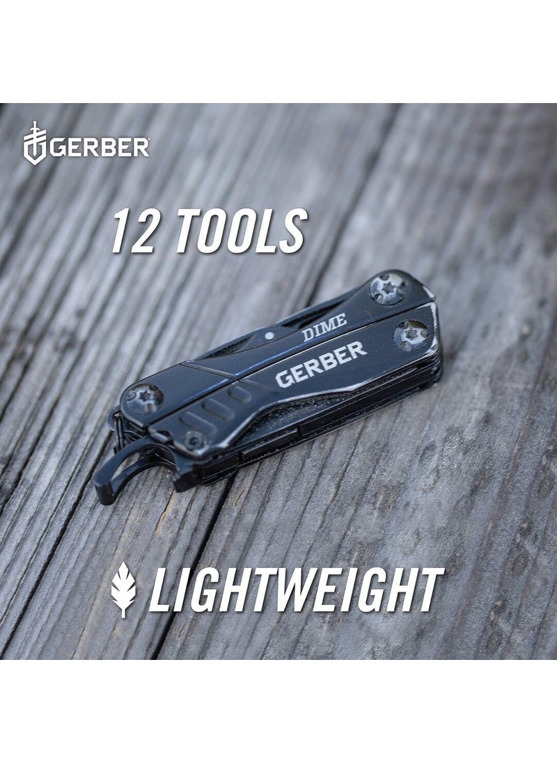 Gerber Gerber Gear Dime 12-in-1 Mini EDC Multitool - Needle Nose Pliers, Pocket Knife, Keychain, Bottle Opener - Gifts for Men, EDC Gear and Equipment - Black  - Image 5