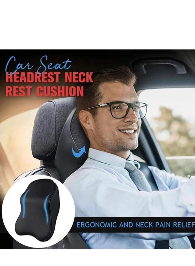 Excefore Car Seat Neck Pillow Durable Pure Memory Foam Neck Pillow Comfortable Ergonomic Breathable Removable Seat Headrest Pad for Neck Back Pain Relief  - Image 5