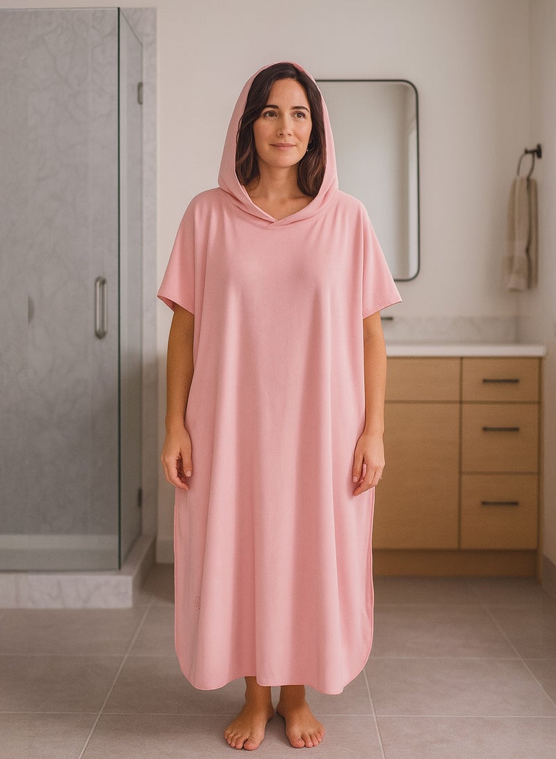 RJ Women Luxury Pink Bathrobe size S - M from RJ Premium Waffle with Hood Ultra-Soft Highly Absorbent - Image 1