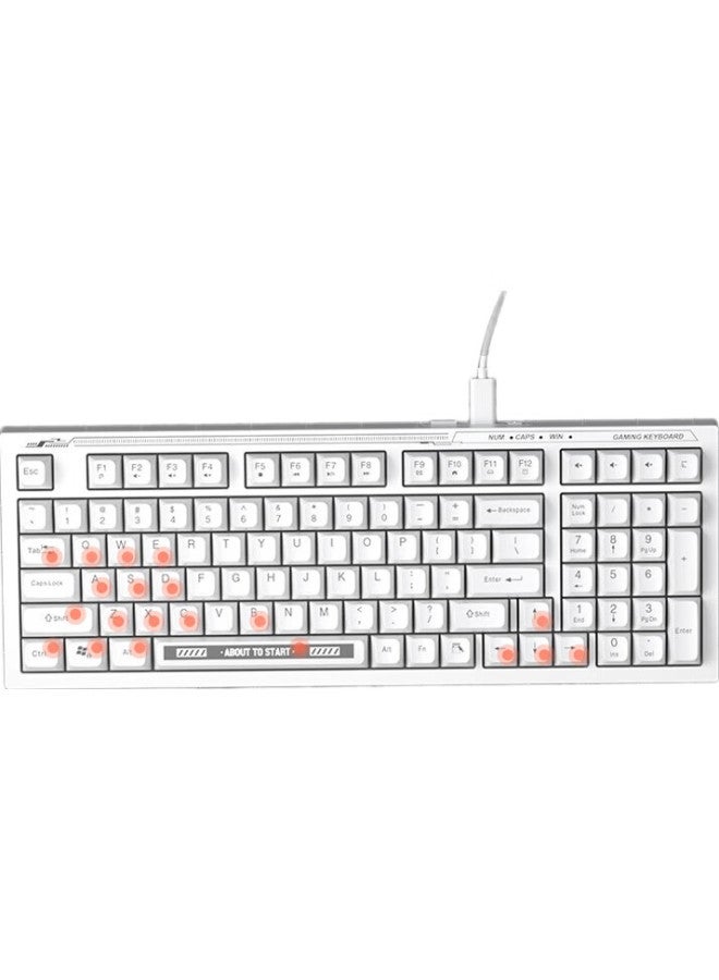 HP Hp K300 Mechanical Feel Keyboard, High Aesthetic Value, Pure White, 98 Customizable Layout, Hot-Swappable Wired Laptop Gaming Keyboard, Quiet Low-Noise Wear-Resistant Office Keyboard - Image 3