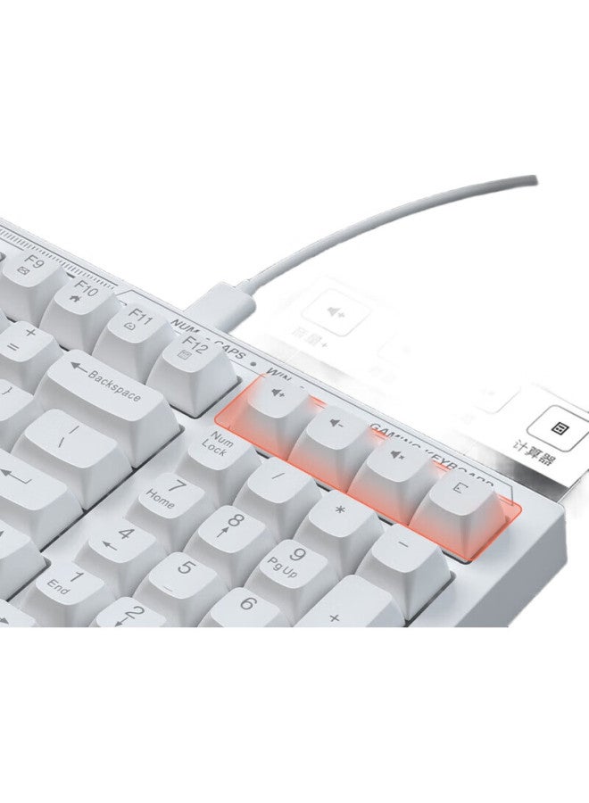 HP Hp K300 Mechanical Feel Keyboard, High Aesthetic Value, Pure White, 98 Customizable Layout, Hot-Swappable Wired Laptop Gaming Keyboard, Quiet Low-Noise Wear-Resistant Office Keyboard - Image 2