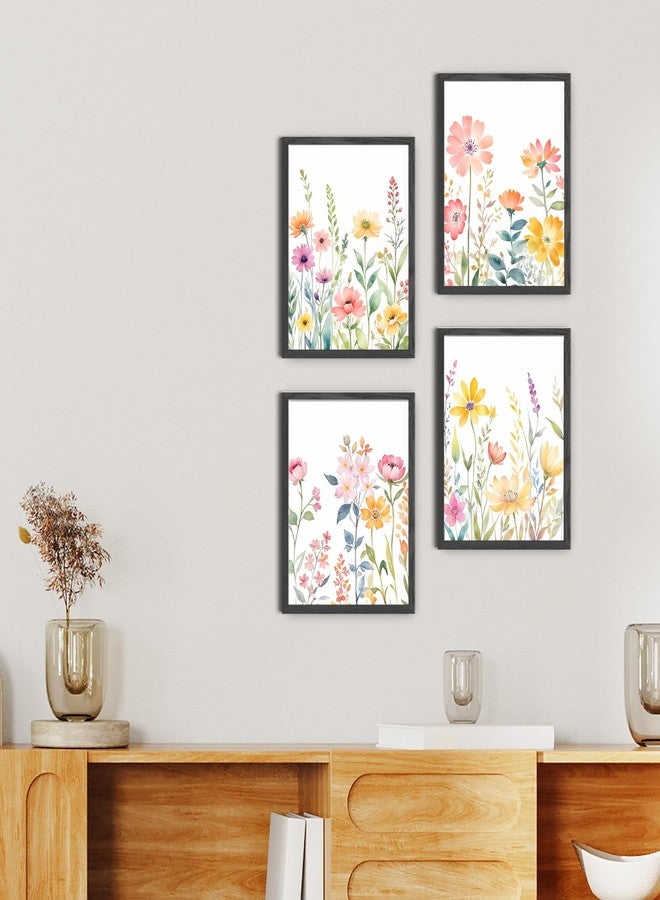JINYO Watercolor Spring Flower Wall Art Prints Set of 4, Spring Wall Decor, Cottagecore Colorful Wildflower Floral Botanical Wall Decor Posters Pictures for Home Bedroom Living Room, 8x10 Unframed - Image 5