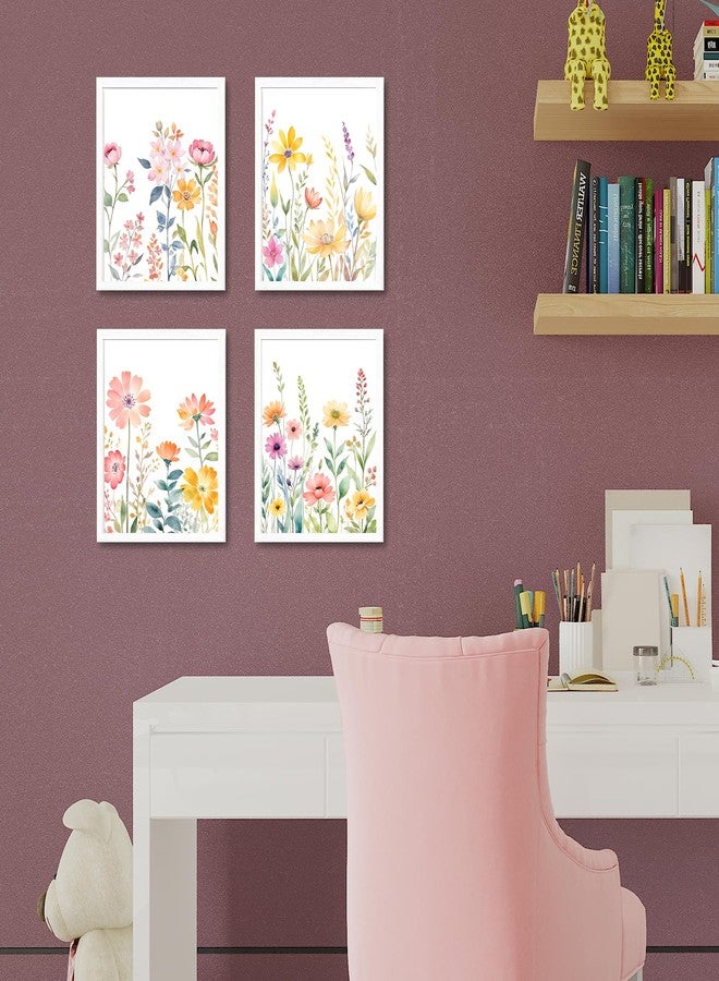 JINYO Watercolor Spring Flower Wall Art Prints Set of 4, Spring Wall Decor, Cottagecore Colorful Wildflower Floral Botanical Wall Decor Posters Pictures for Home Bedroom Living Room, 8x10 Unframed - Image 2