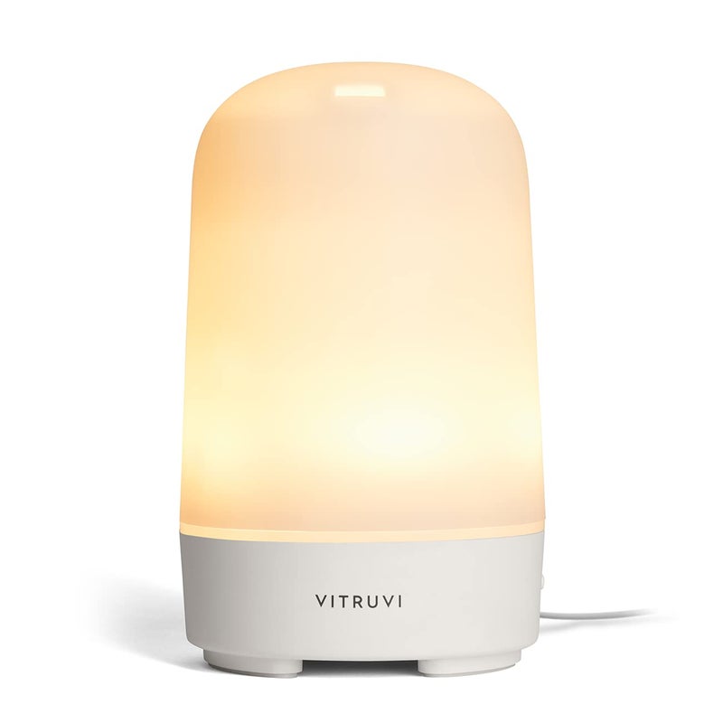 Vitruvi Glow Ultrasonic Essential Oil Diffuser | Aromatherapy Diffuser for Home, Kids Room, Room Decor (100 ml) White - Image 1