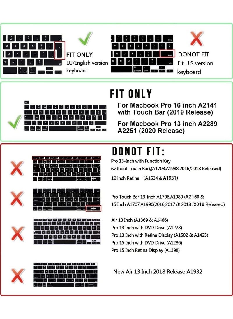 AMM UK Layout Skin Protective Keyboard Cover For MacBook New Pro 13 and 16-Inch Clear - Image 2