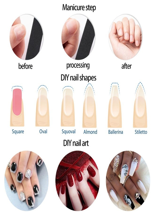 Tecbeauty 400pcs Nail Files Kit- 200 Mini Nail Files 180/240 Grit, 200pcs Orange Nail Sticks Pedicure Wood Cuticle Pushers - Image 4