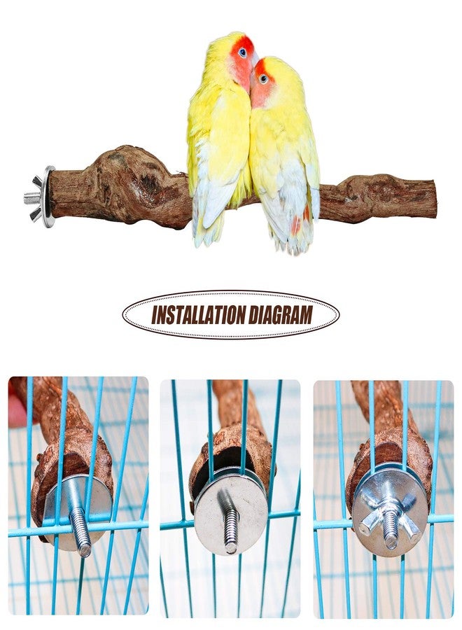S-Mechanic عبوتان من حوامل مجثم الببغاء، مجثم من خشب الكرمة الطبيعي، ألعاب مجثم قفص الببغاوات، مناسب للببغاوات الصغيرة أو المتوسطة الحجم، والكوكاتيل، والكونيور، وطيور الحب في مستلزمات وإكسسوارات القفص (النمط 1) - Image 4
