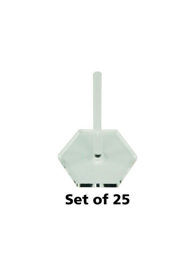 LITKO Acrylic Flight Stands 30Mm Hexagon 3Mm Clear 2 Inch Peg (25) - Image 2