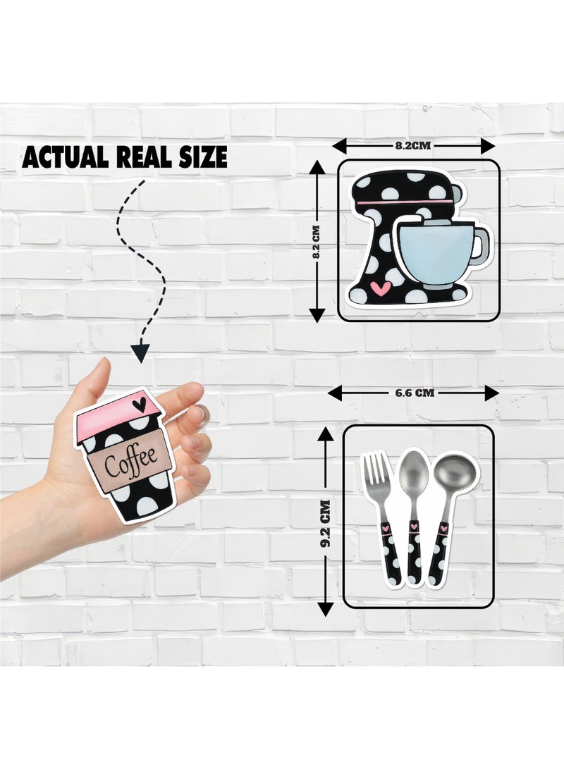 Polka Dot Patisserie Chef Set – 7 Pcs Fridge Magnets, Cute Bakery Chef Designs, Aesthetic Kitchen Decor, 3MM Thickness - Image 5