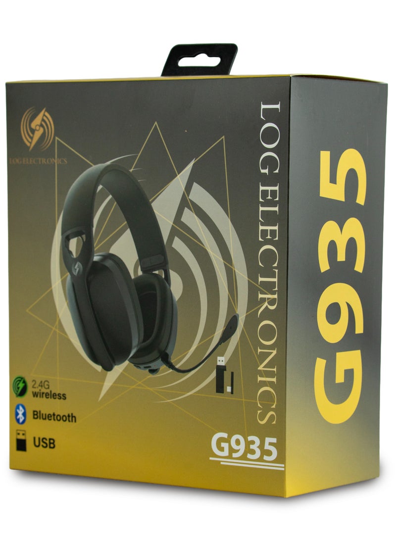 Log Electronics G935 2.4G wireless Gaming Headset With Microphone, Bluetooth, USB For PS5, PS4, PC, Xbox, Mobile - Black - Image 2