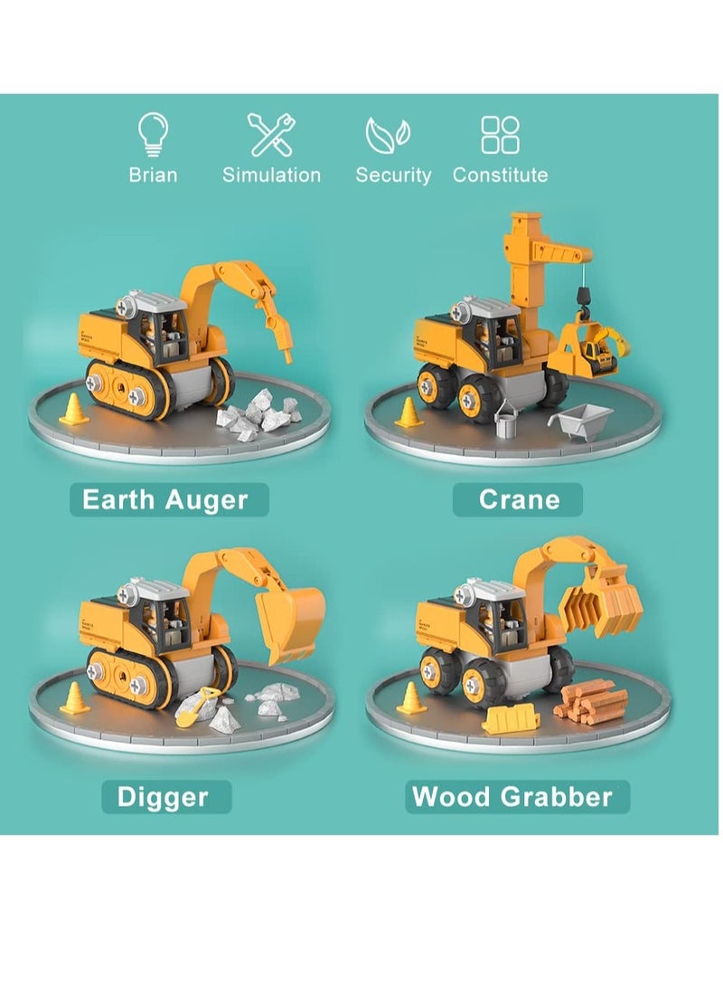 Excefore Take Apart Toy Construction Trucks, Take Apart Truck Toys Play Set Bulldozer Kid Construction Vehicles Gift for 3 4 5 6 Years Old Boy and Girls  - Image 3