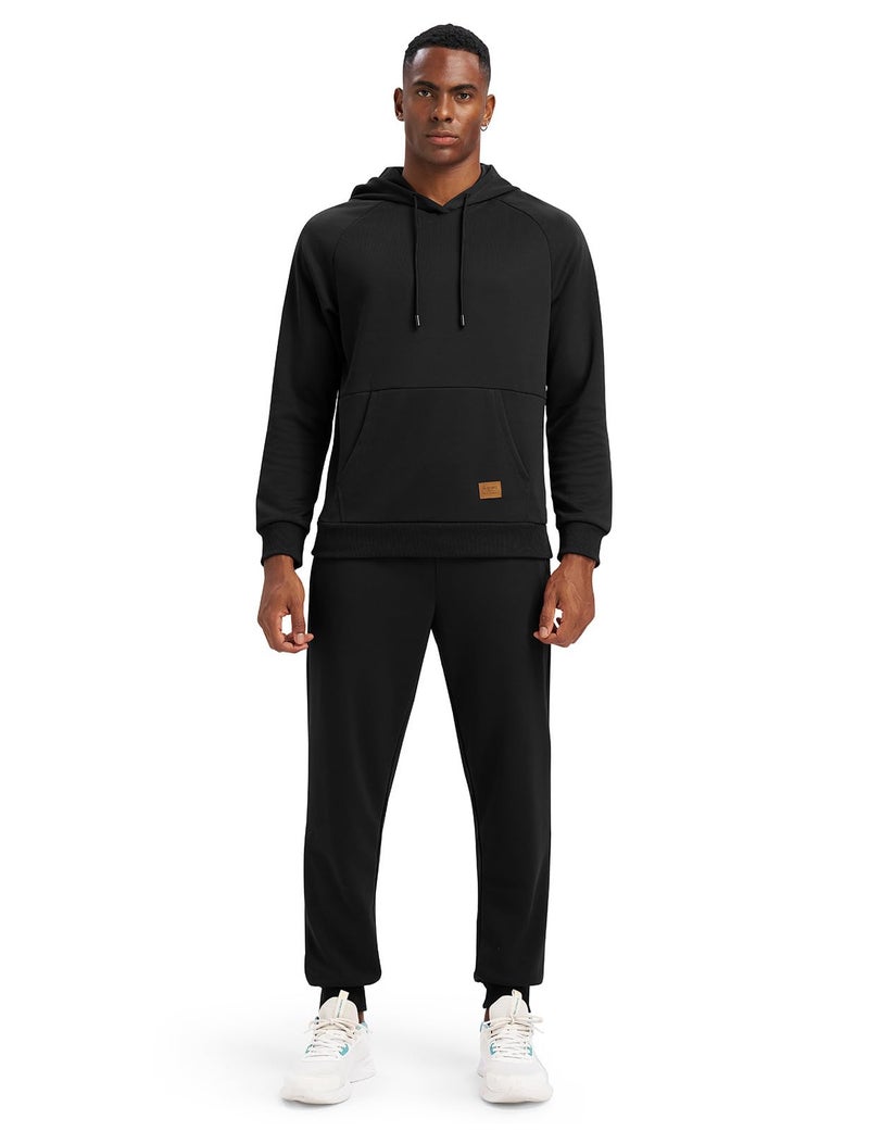 Rdruko Men's Sweat Track Suit Jogger Sweatsuits Tracksuits Workout Athletic Suit 2 Piece Set, Black, M - Image 4
