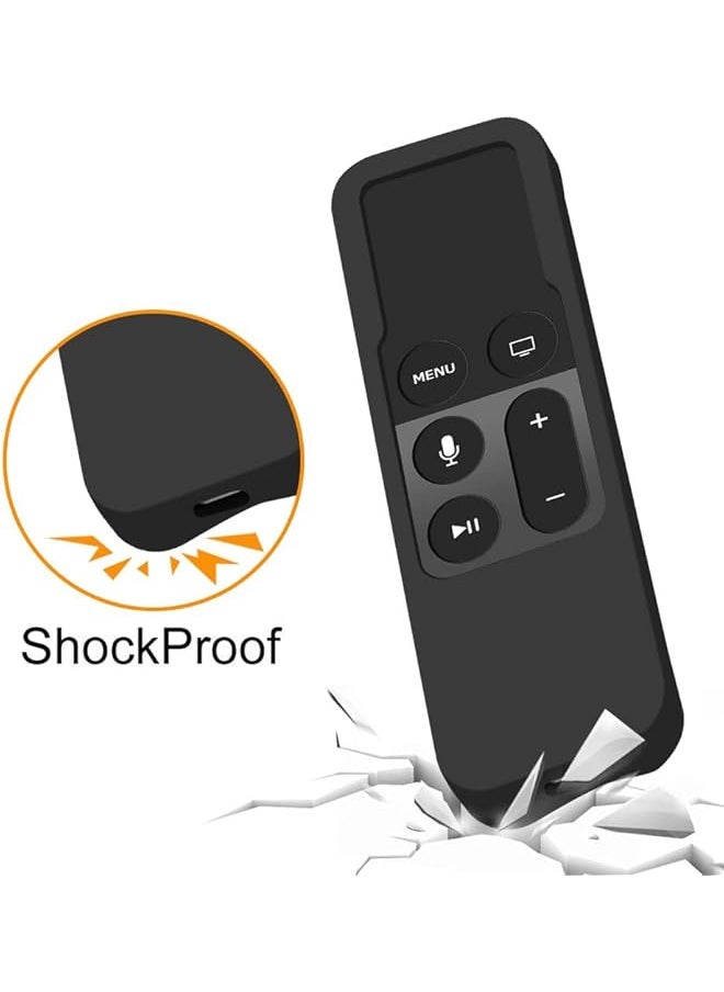 erorex - Remote Case For Tv 4Th Generation Protective Case For Tv Siri Remote 2021 Lightweight Anti Slip Shockproof Silicone Cover For New Tv 4K Gen 4 Siri Remote Controller Black - Image 1