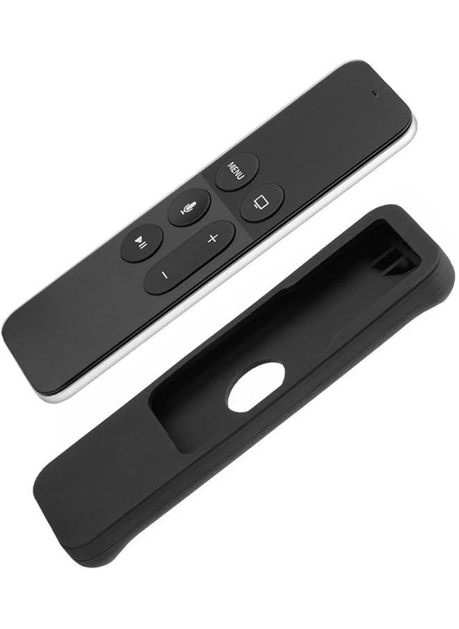 erorex - Remote Case For Tv 4Th Generation Protective Case For Tv Siri Remote 2021 Lightweight Anti Slip Shockproof Silicone Cover For New Tv 4K Gen 4 Siri Remote Controller Black - Image 1