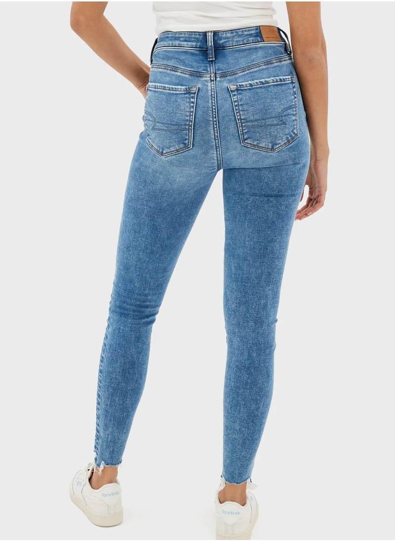 American Eagle Ripped Hem Jeggings