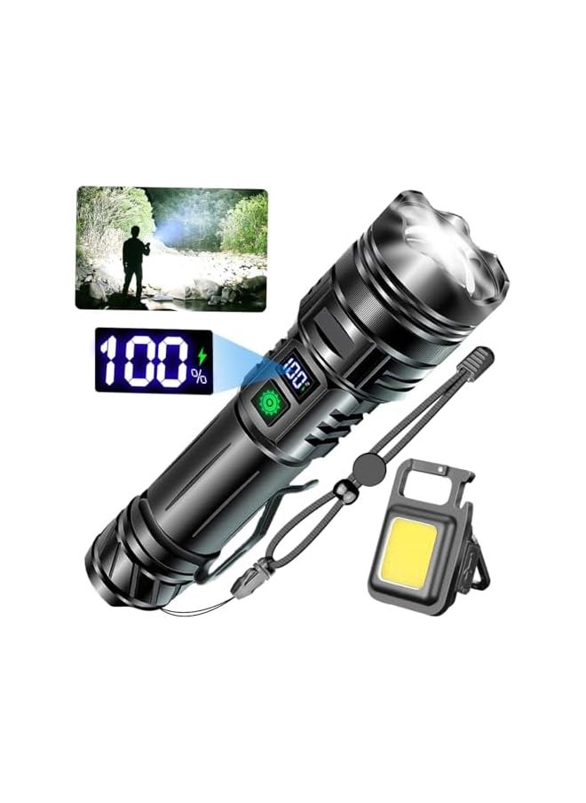 PROMASS promass Flashlights High Lumens LED Rechargeable, 20000 Lumen Powerful Flashlight, Super Bright EDC Flash Light Torch Light Waterproof 5 Modes LCD Display, COB Work Light with Clip  - Image 2
