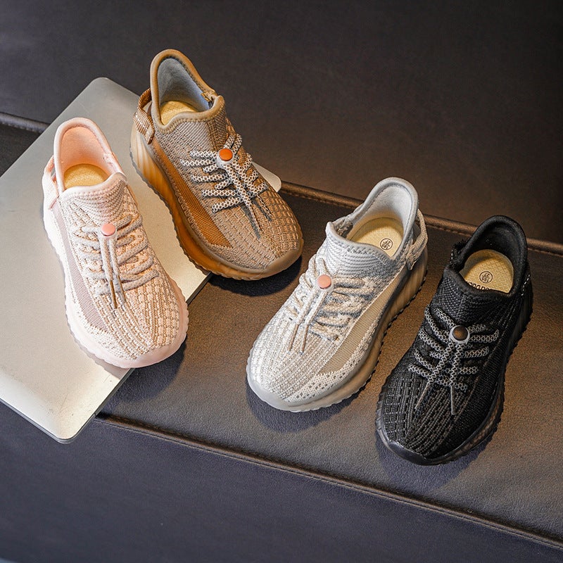 Children'S Sports Coconut Shoes Boys Soft Sole Children'S New Mesh Breathable Flying Woven Shoes Girls Casual Baby - Image 2