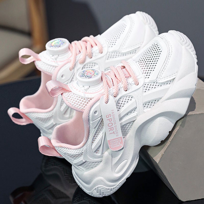 Hydrogen Quick Co-Branded Girls' Shoes 2025 Spring New Girls' Sports White Dad Shoes Girls' Soft Soles - Image 1