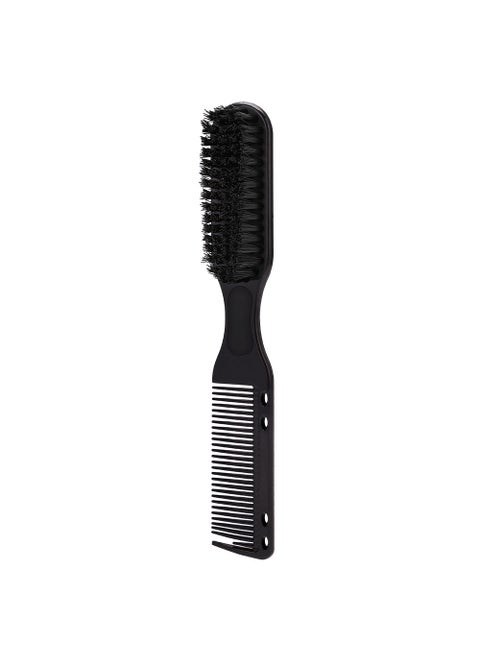 Dual-Use Hairbrush Comb for Mens Grooming Black