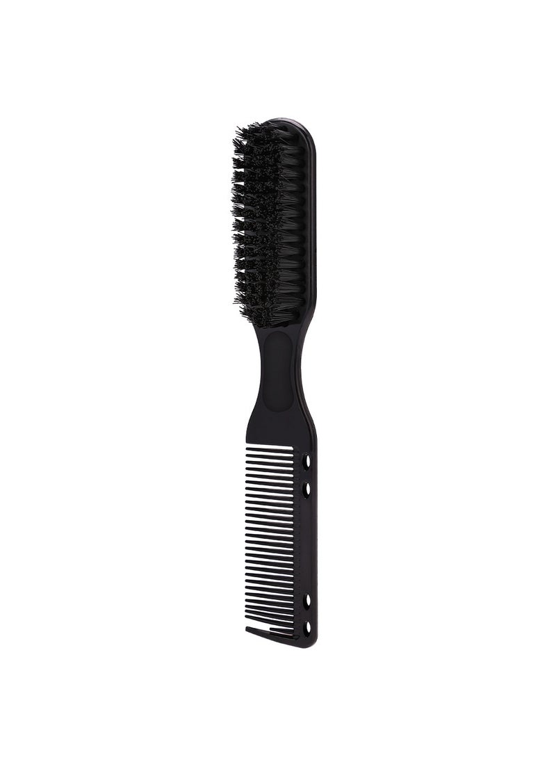Dual-Use Hairbrush Comb for Mens Grooming Black