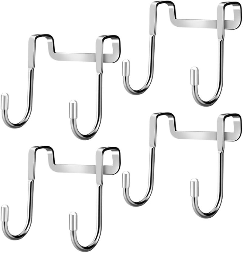 4Pcs Silver S Shaped Door Hooks Heavy Duty Stainless Steel For Hanging Clothes Towels - Image 1