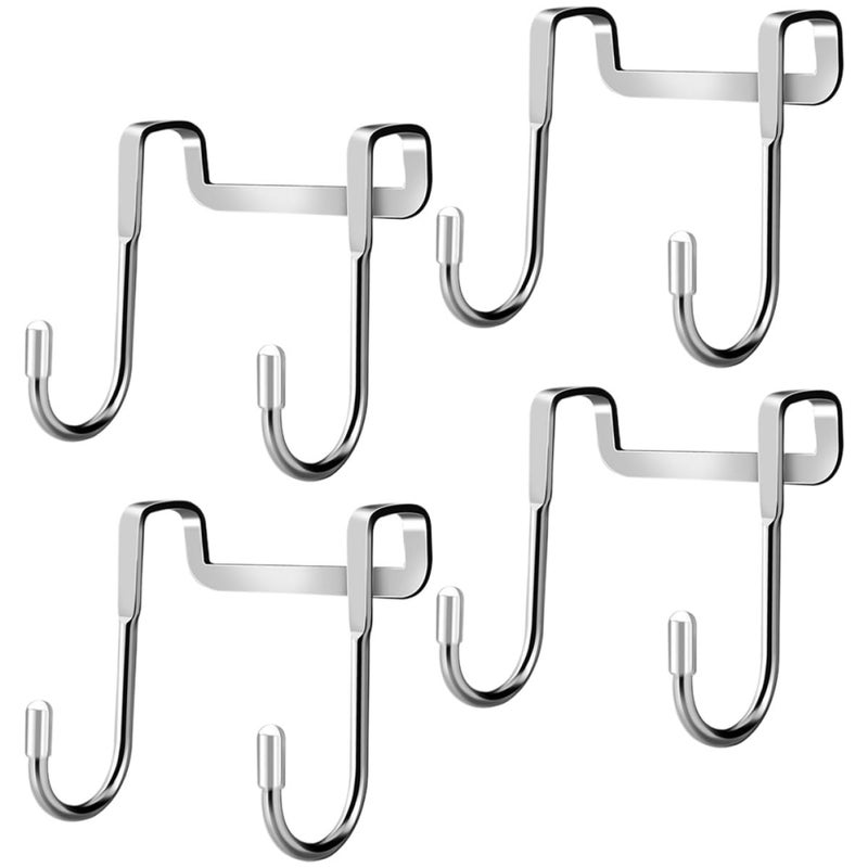 4Pcs Silver S Shaped Door Hooks Heavy Duty Stainless Steel For Hanging Clothes Towels - Image 2