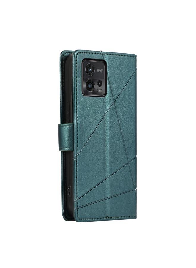 اس-توب جراب لهاتف Motorola Moto G72 مصنوع من جلد البولي يوريثان الأصلي ومزخرف بخطوط منقوش - Image 3