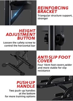 HQ-GAMING Power Tower Pull Up Bar Station, Free Standing Pull Up Rack Dip Station for Home Gym, Height Adjustable Home Strength Training Fitness Workout Equipment  - Image 4