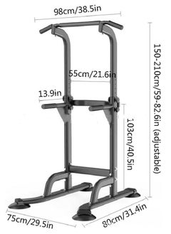 HQ-GAMING Power Tower Pull Up Bar Station, Free Standing Pull Up Rack Dip Station for Home Gym, Height Adjustable Home Strength Training Fitness Workout Equipment  - Image 3
