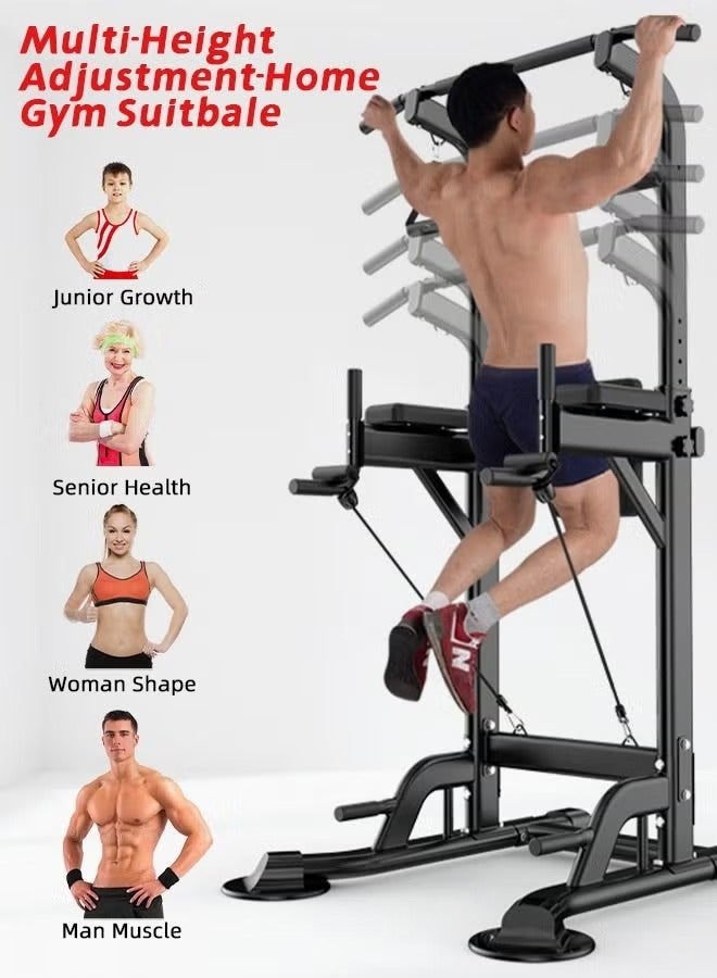 إتش كيو جيمنغ محطة بار سحب لأعلى من باور تاور، محطة غمس رف سحب قائمة بذاتها لصالة الألعاب الرياضية المنزلية، ارتفاع قابل للتعديل لتدريب القوة المنزلية ومعدات تمارين اللياقة البدنية - Image 4