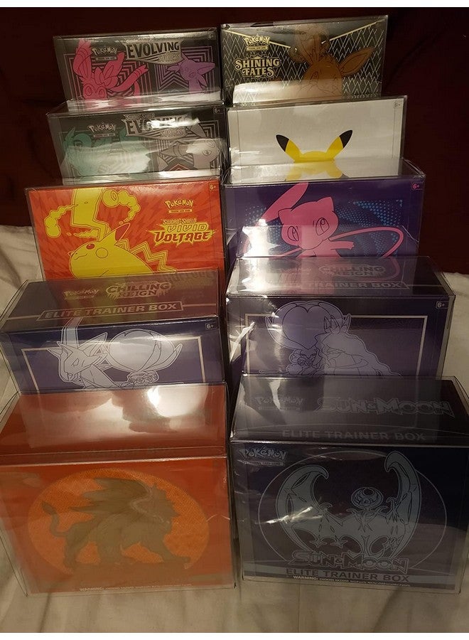 EVORETRO Plastic Display Case for Pokemon ETB - 5-Pack - Pokemon ETB Case Protectors for Elite Trainer Boxes Like Paldean Fates, 0.50mm Archival Grade Clear Plastic, Soft Crease, Easy to Assemble - Image 2