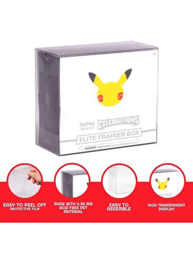 EVORETRO Plastic Display Case for Pokemon ETB - 5-Pack - Pokemon ETB Case Protectors for Elite Trainer Boxes Like Paldean Fates, 0.50mm Archival Grade Clear Plastic, Soft Crease, Easy to Assemble - Image 3