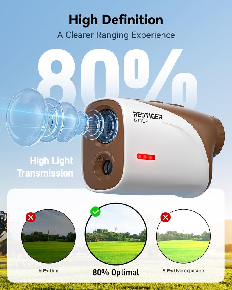 REDTIGER Mini Range Finder Golf with Slope Pin Lock Vibration 1200 Yards IP65 Laser Golf Range Finder 7X Magnification Magnetic Mount Rechargeable Battery Rangefinder - Image 5