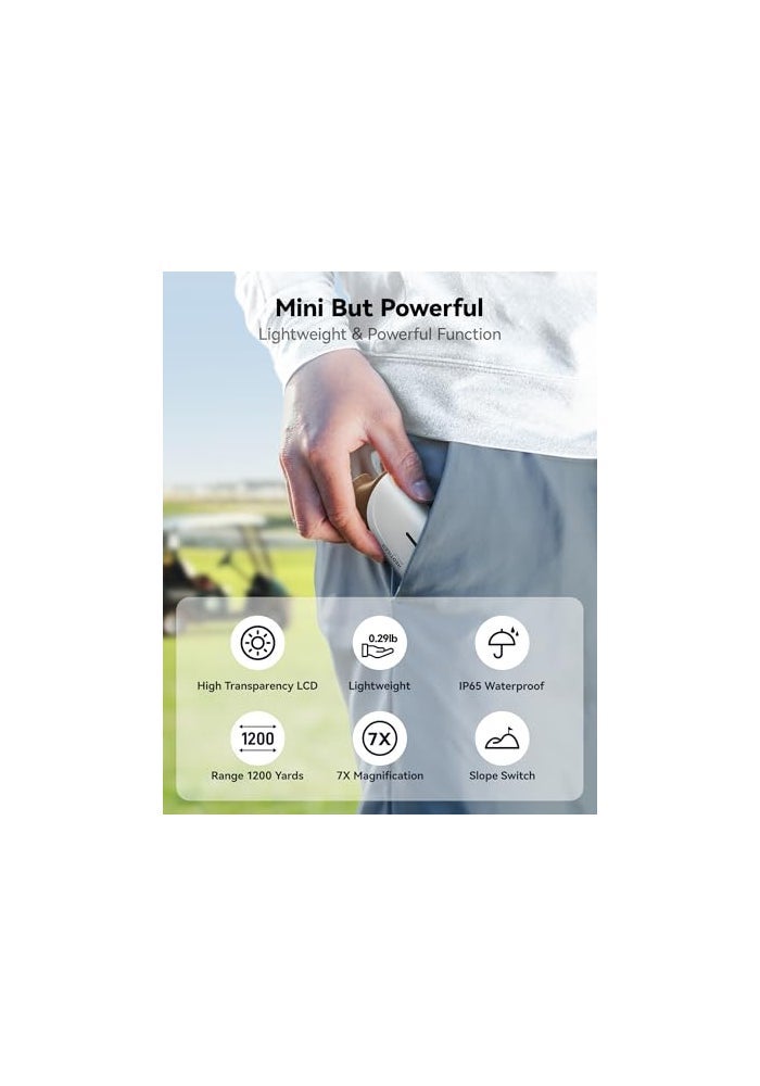 REDTIGER Mini Range Finder Golf with Slope Pin Lock Vibration 1200 Yards IP65 Laser Golf Range Finder 7X Magnification Magnetic Mount Rechargeable Battery Rangefinder - Image 3