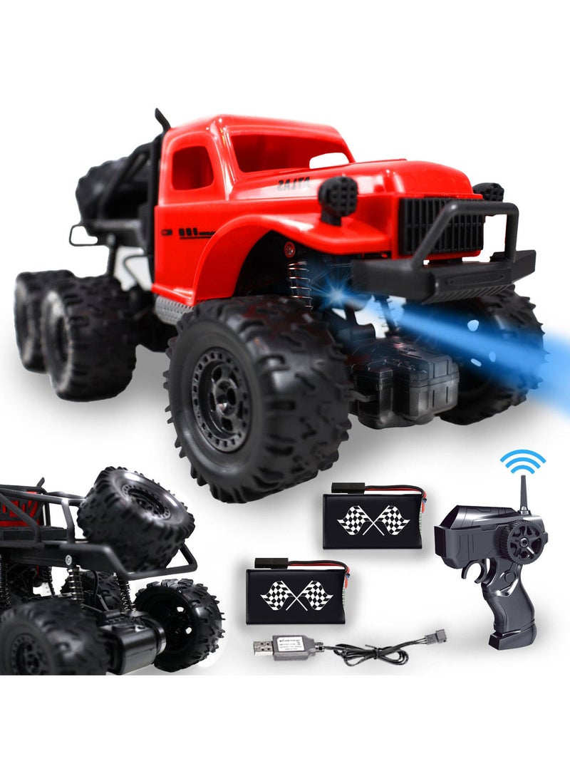 KIDWALA 6X6 Rock Crawler Remote Control Car 1:16 4WD 2.4G Toys for Boys Red - Image 1