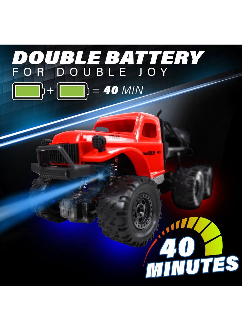 KIDWALA 6X6 Rock Crawler Remote Control Car 1:16 4WD 2.4G Toys for Boys Red - Image 2